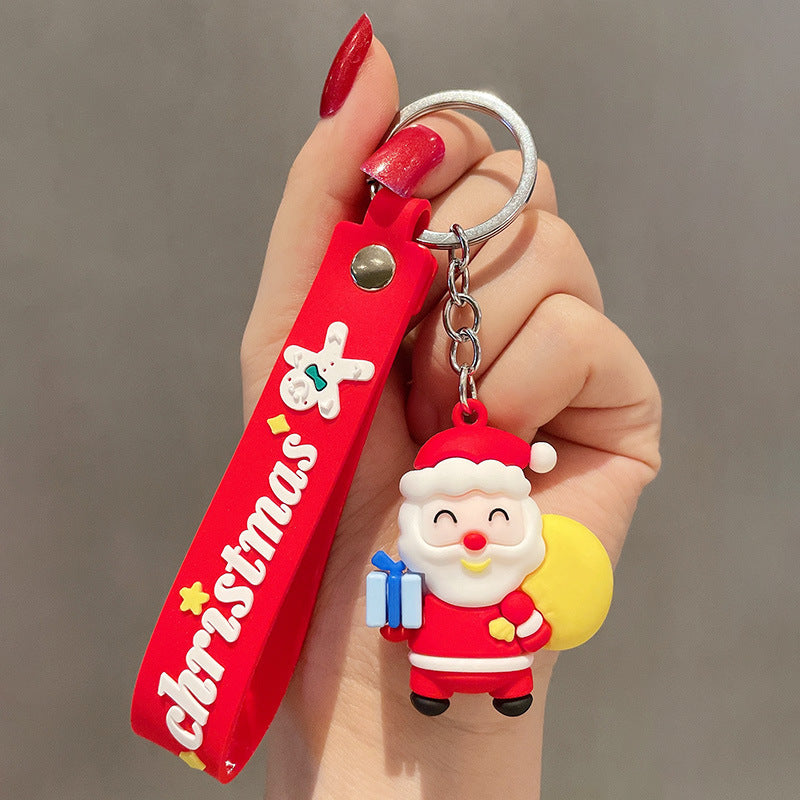 Cute Cartoon Doll Christmas Keychain – Adorable Holiday Bag & Key Charm