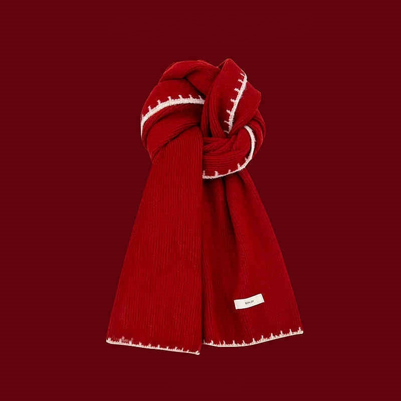 Warm Red Winter Knit Scarf – Festive Holiday Staple