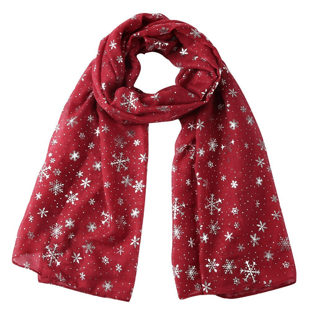 Silver Snowflake & Dot Winter Scarf – Sparkle Holiday Neck Warmer