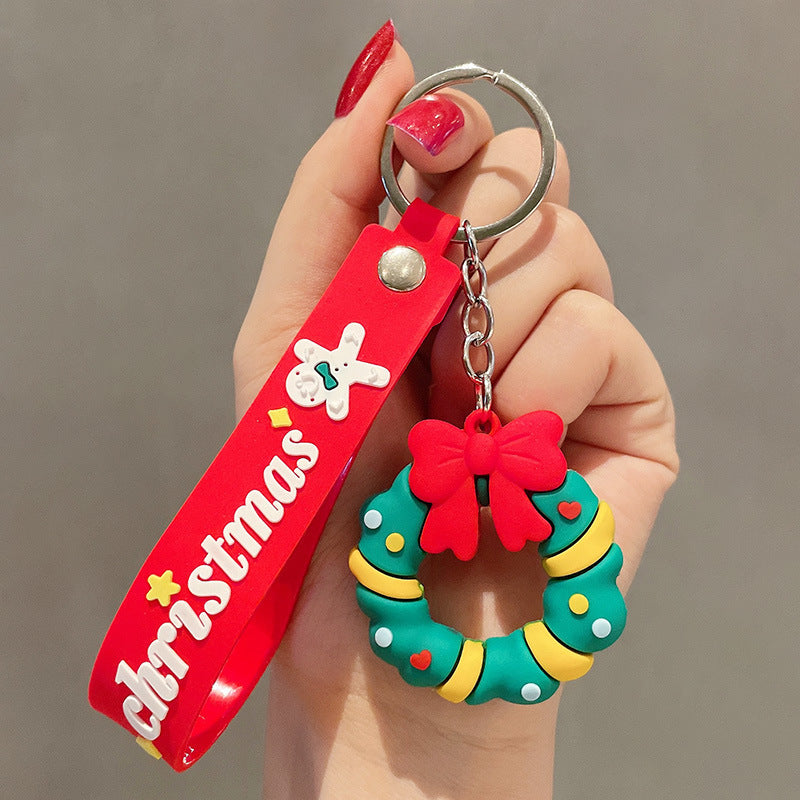 Cute Cartoon Doll Christmas Keychain – Adorable Holiday Bag & Key Charm
