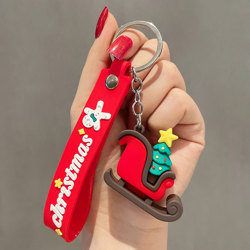 Cute Cartoon Doll Christmas Keychain – Adorable Holiday Bag & Key Charm