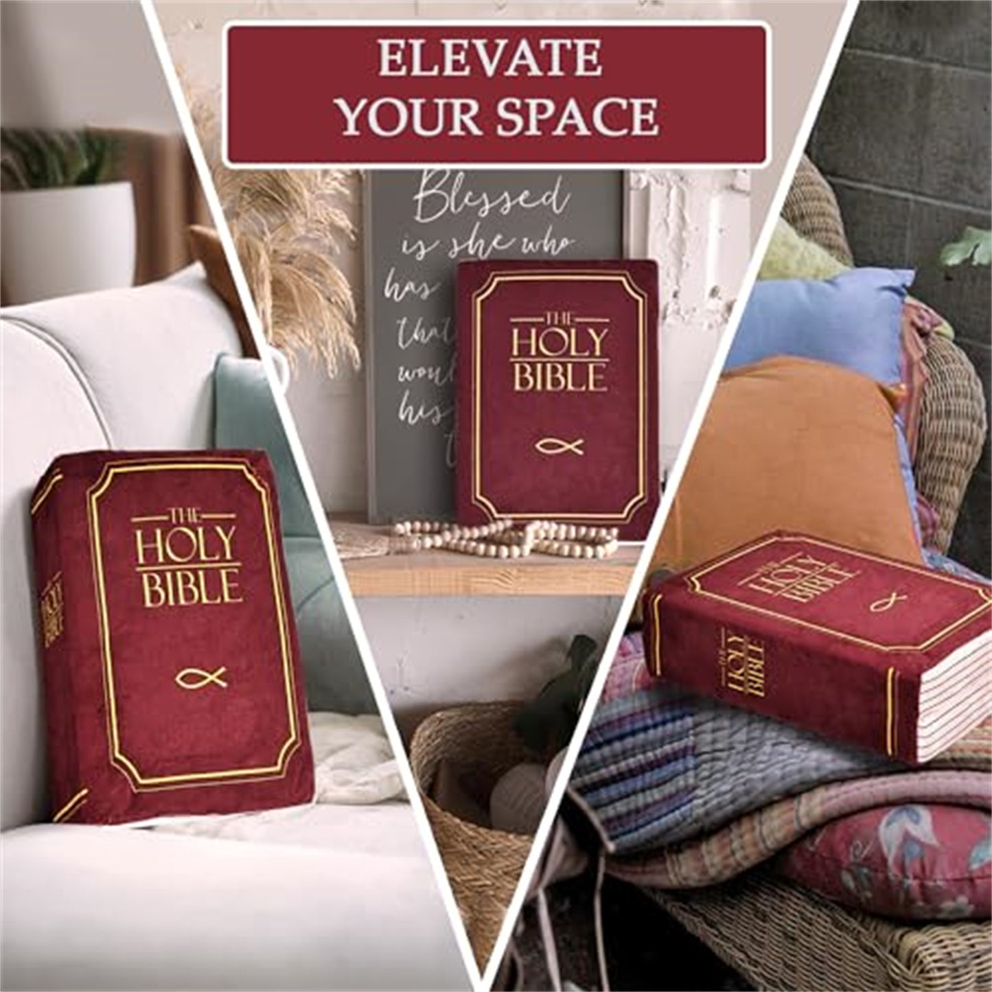 Bible Pillow – Plush Book of Faith for Kids & Home Comfort