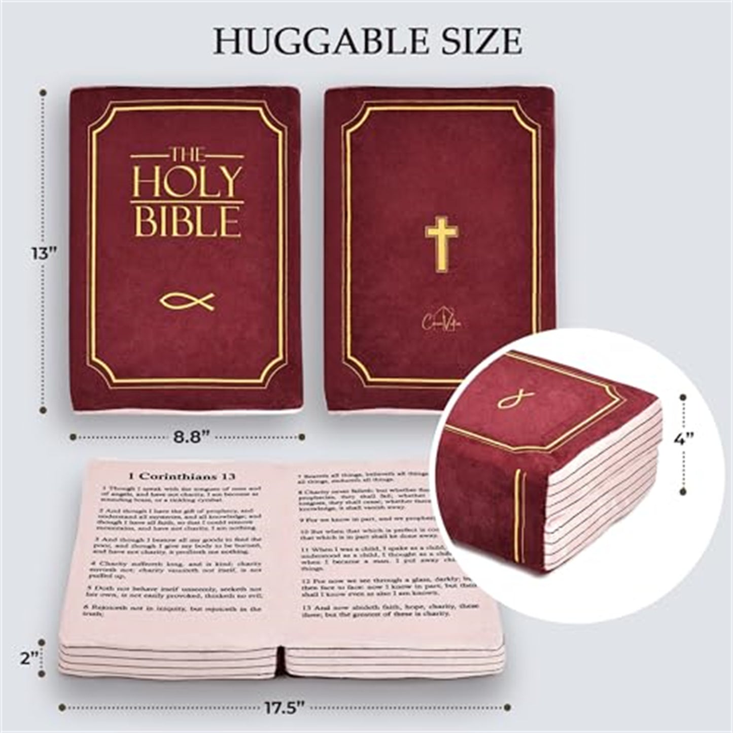 Bible Pillow – Plush Book of Faith for Kids & Home Comfort