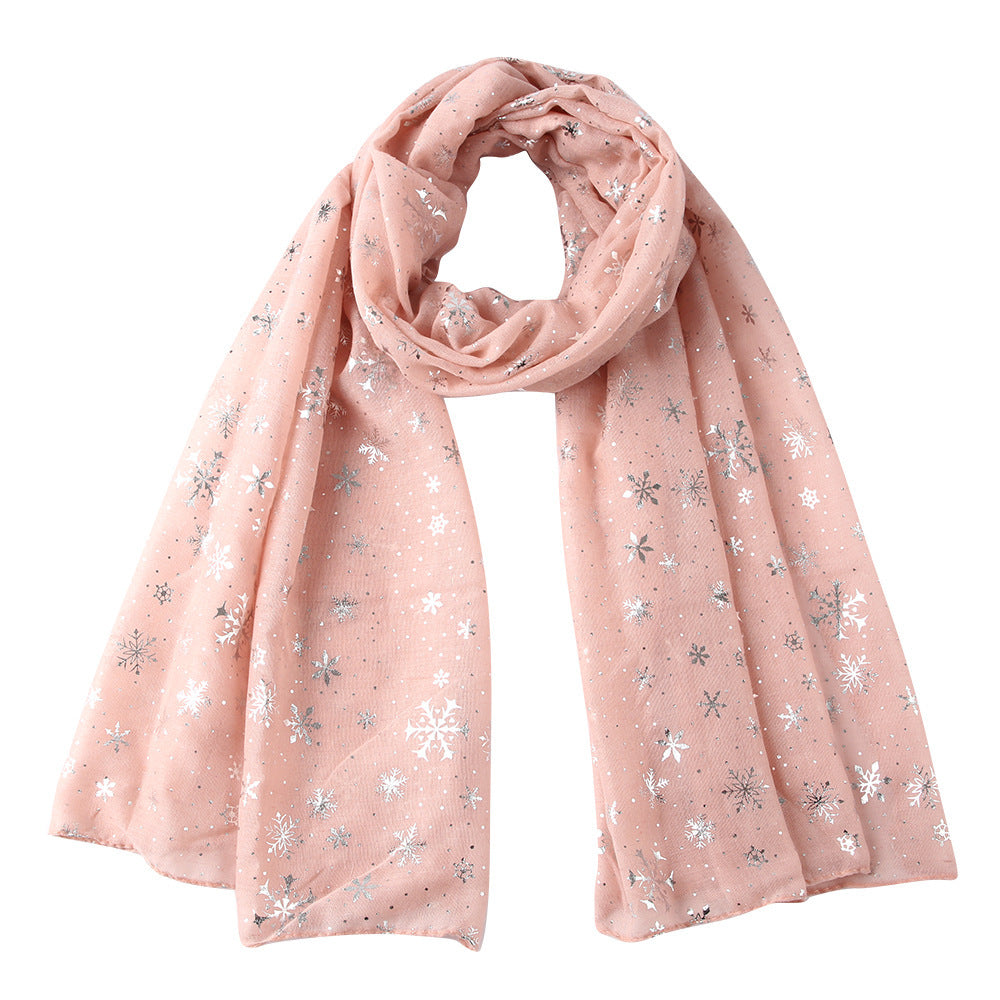 Silver Snowflake & Dot Winter Scarf – Sparkle Holiday Neck Warmer
