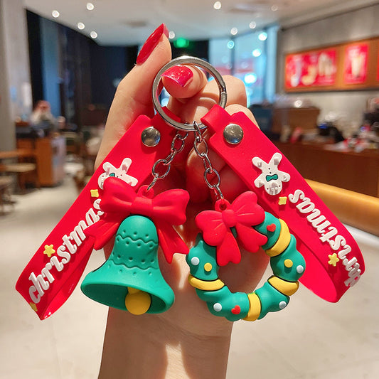 Cute Cartoon Doll Christmas Keychain – Adorable Holiday Bag & Key Charm