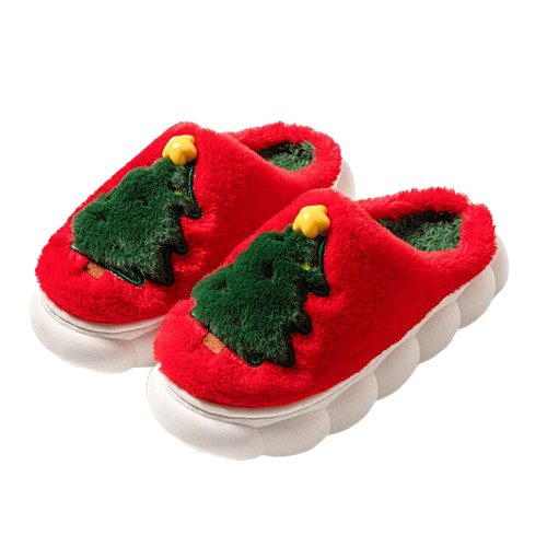 Cozy Winter Sliders – Plush Indoor Slippers for Christmas Comfort