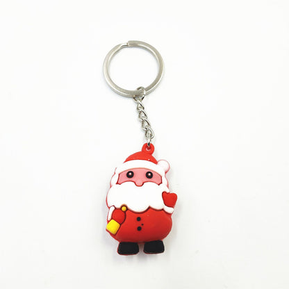 Cute Christmas PVC Keychain – Cartoon Tree, Santa, Snowman & Deer Charms