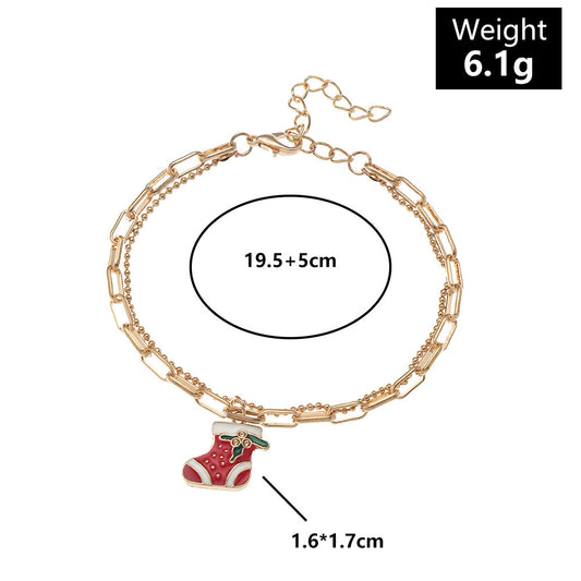 Minimalist Geometric Chain Bracelet – Christmas-Ready Alloy Jewelry