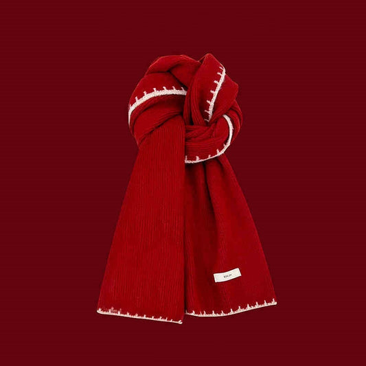 Warm Red Winter Knit Scarf – Festive Holiday Staple
