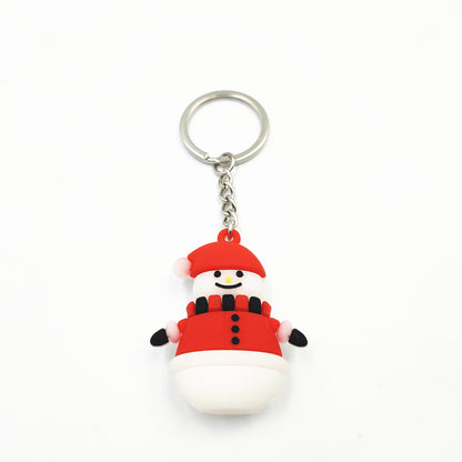 Cute Christmas PVC Keychain – Cartoon Tree, Santa, Snowman & Deer Charms
