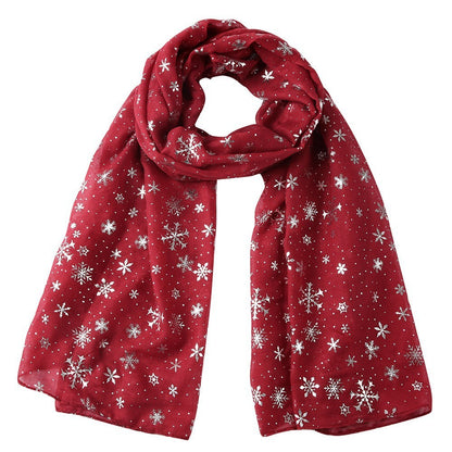 Silver Snowflake & Dot Winter Scarf – Sparkle Holiday Neck Warmer