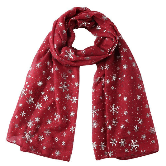 Silver Snowflake & Dot Winter Scarf – Sparkle Holiday Neck Warmer