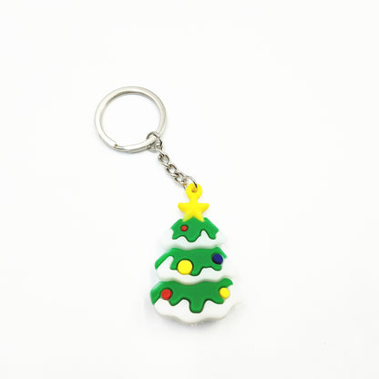 Cute Christmas PVC Keychain – Cartoon Tree, Santa, Snowman & Deer Charms