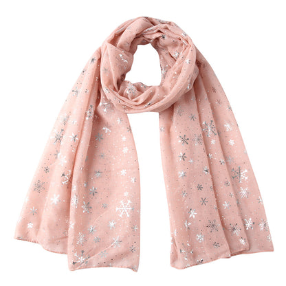 Silver Snowflake & Dot Winter Scarf – Sparkle Holiday Neck Warmer